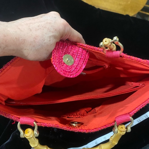 Real Vintage : Red wicker with Bamboo handles - Picture 3 of 6